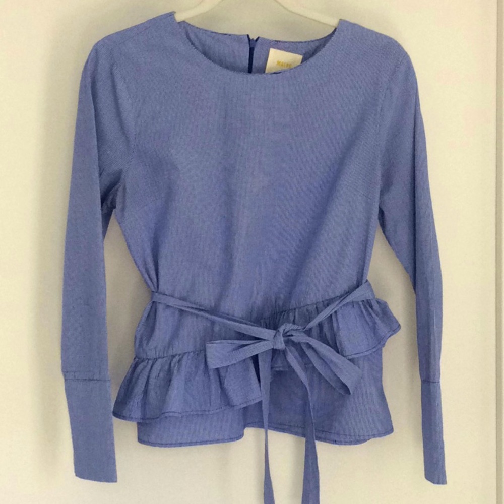 Maeve blue gingham top